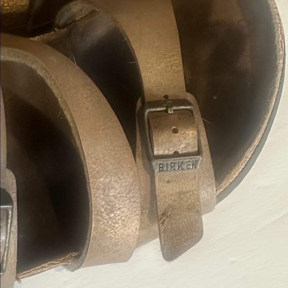 Birkenstock Birken Brown Double Strap slip on Sandals made in Germany leather - Picture 10 of 11
